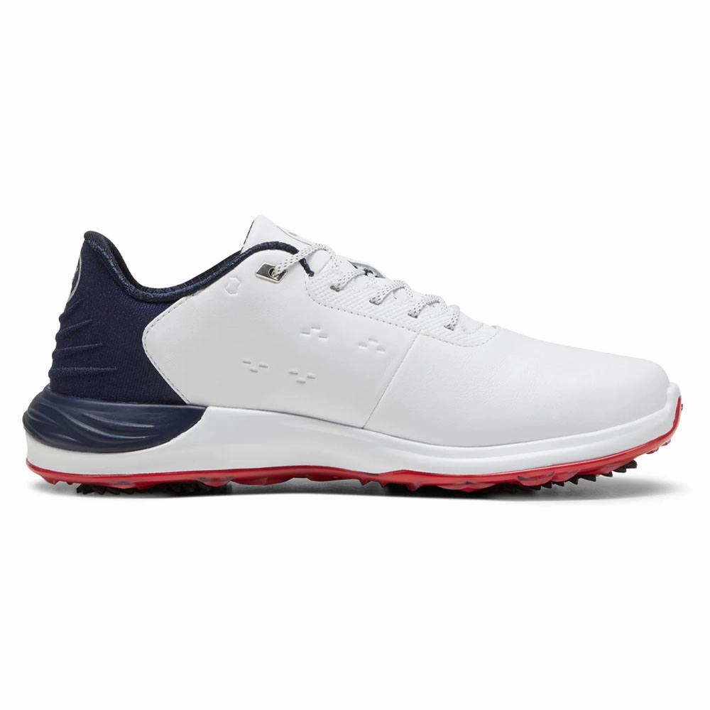 Thermoregulating Anti slip surface PUMA Phantomcat Nitro Golf Shoes White/Deep Navy/For All Time Red - 24 Men