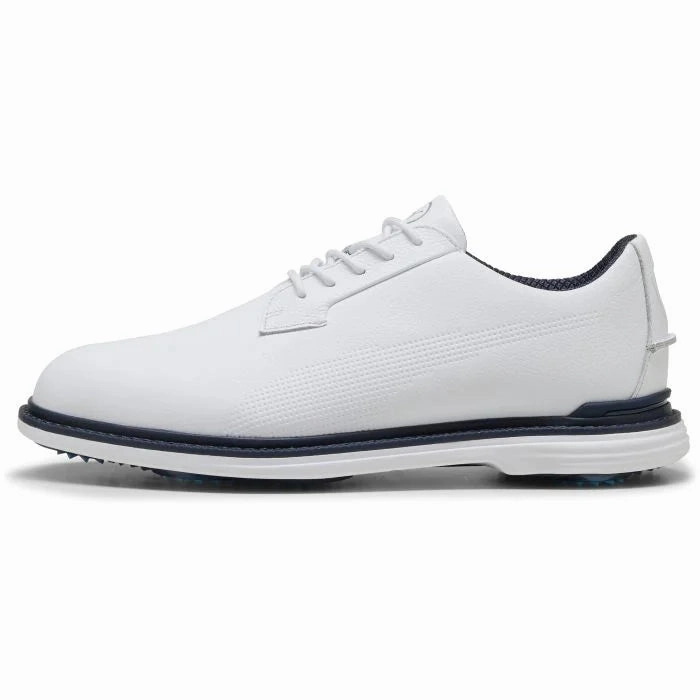 PUMA ROYALE Golf Shoes 2025 - Puma White/Deep Navy/Team Light Blue Non Toxic Construction