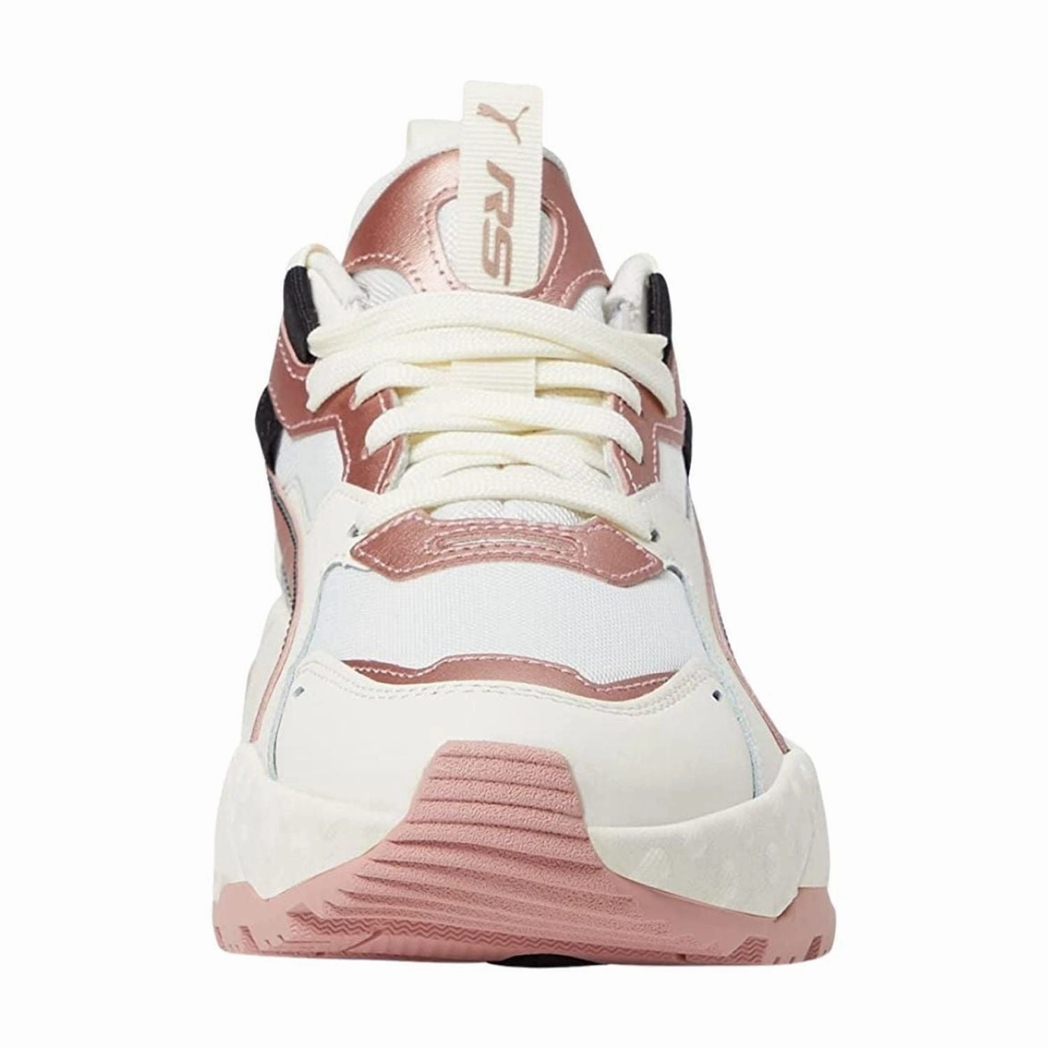 Woven Upper Technology Thermoplastic Unit Puma Women's RS TRCK Shoes - Frosted Ivory / Rose Gold
