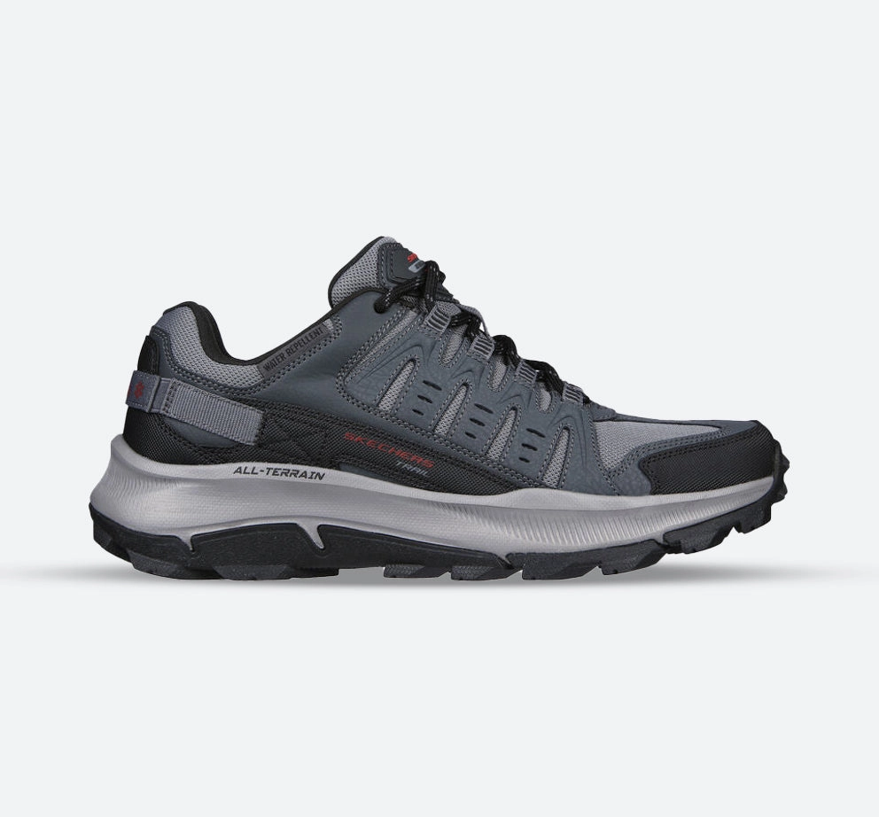 Men's Wide Fit Skechers 237501 Equalizer 5.0 Trail-Solix Walking Trainers - Charcoal/Black Reinforced Form Work Commute Practical Build