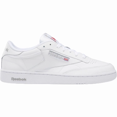 Reeboks Men's Club C 85 Shoes - White / Sheer Grey Anti Slip Traction Run Control