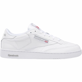 Reeboks Men's Club C 85 Shoes - White / Sheer Grey Anti Slip Traction Run Control