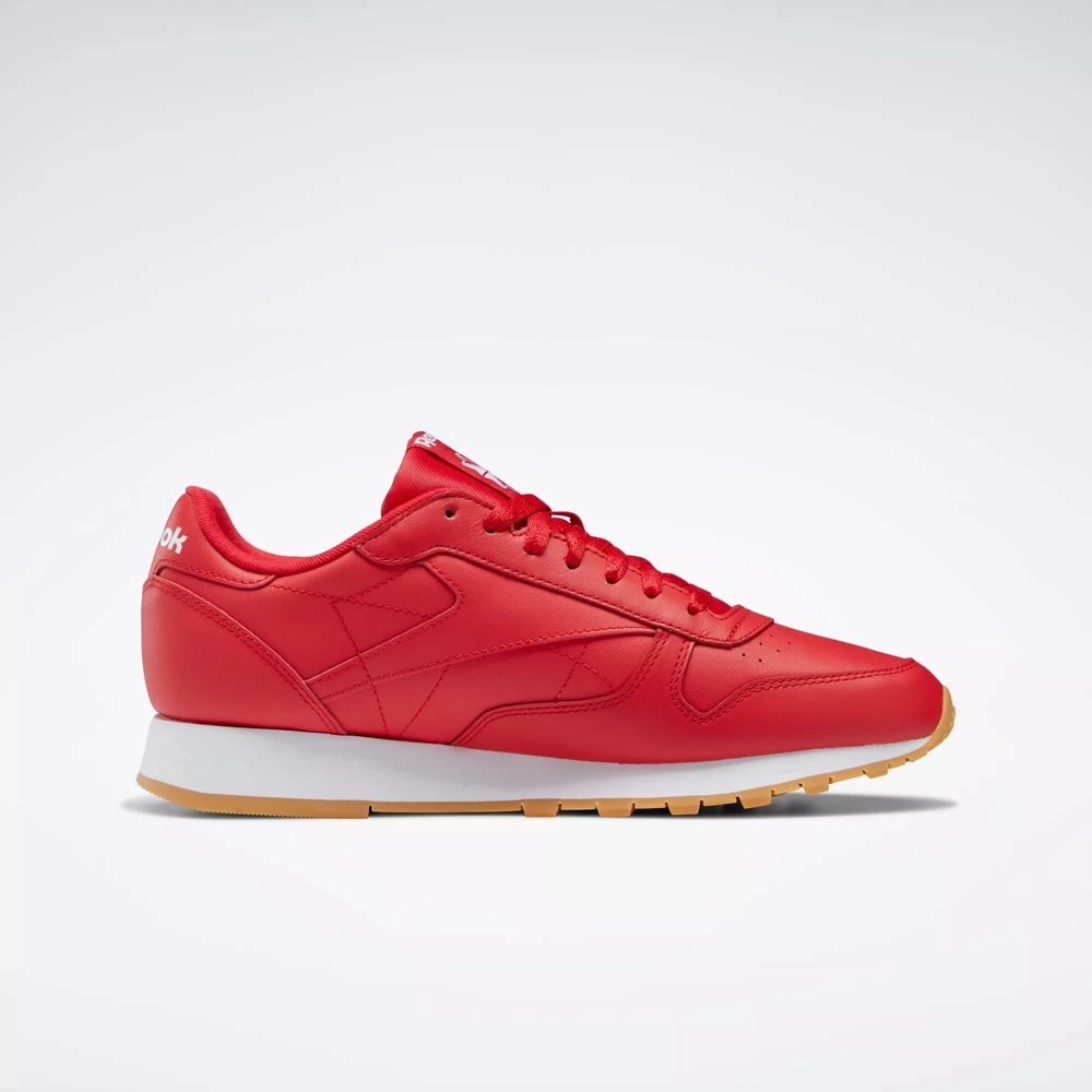 Fast Routine Reliable Sole Reebok Men's Classic Leather Shoes - Vector Red / Ftwr White / Rubber Gum