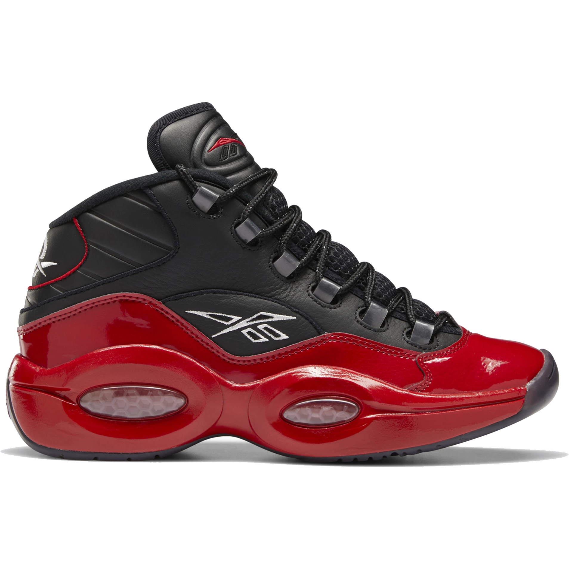 Reebok Men's Question Mid Basketball Shoes - Black / Vector Red Structured grip Sophisticated Comfort