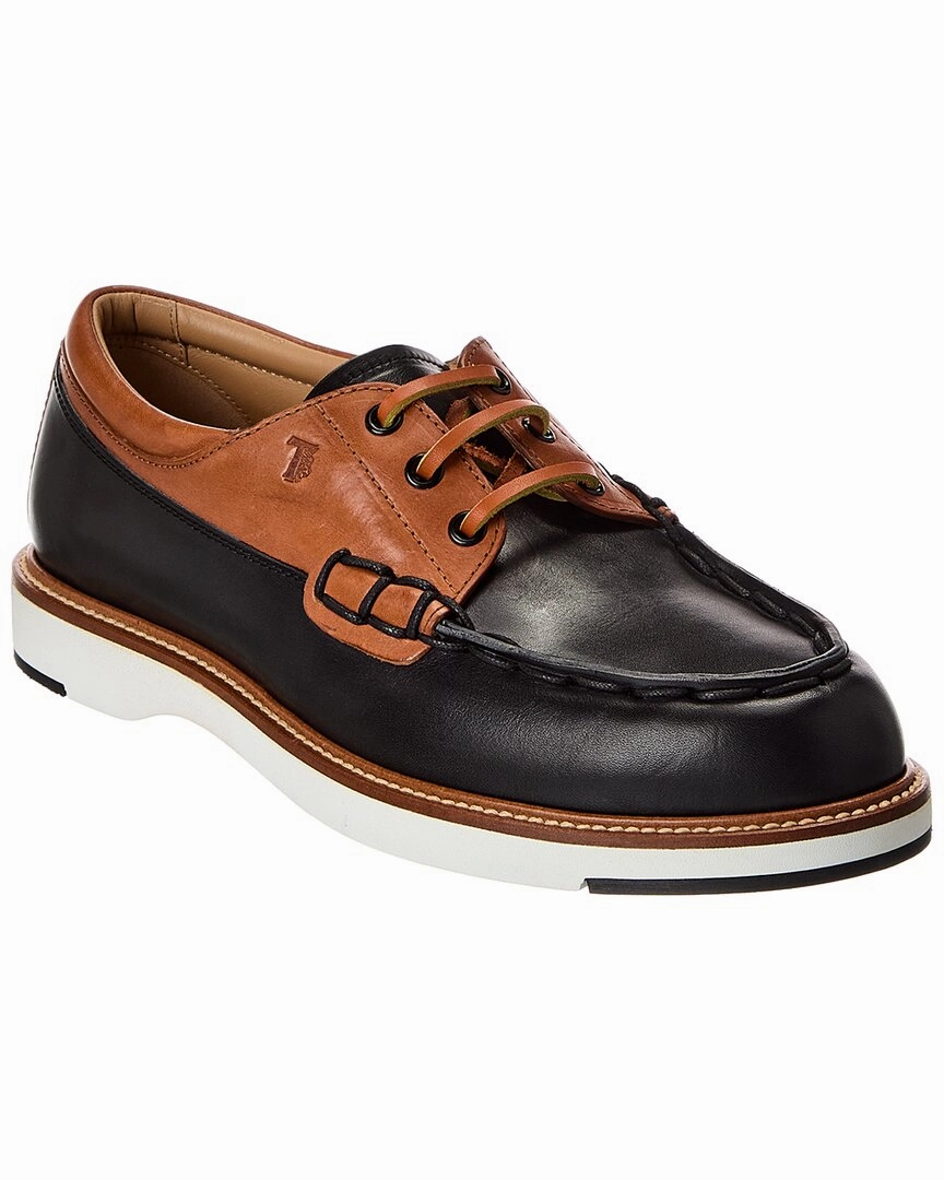TOD??s Leather Boat Shoe Glossy Layer Busy Commuter