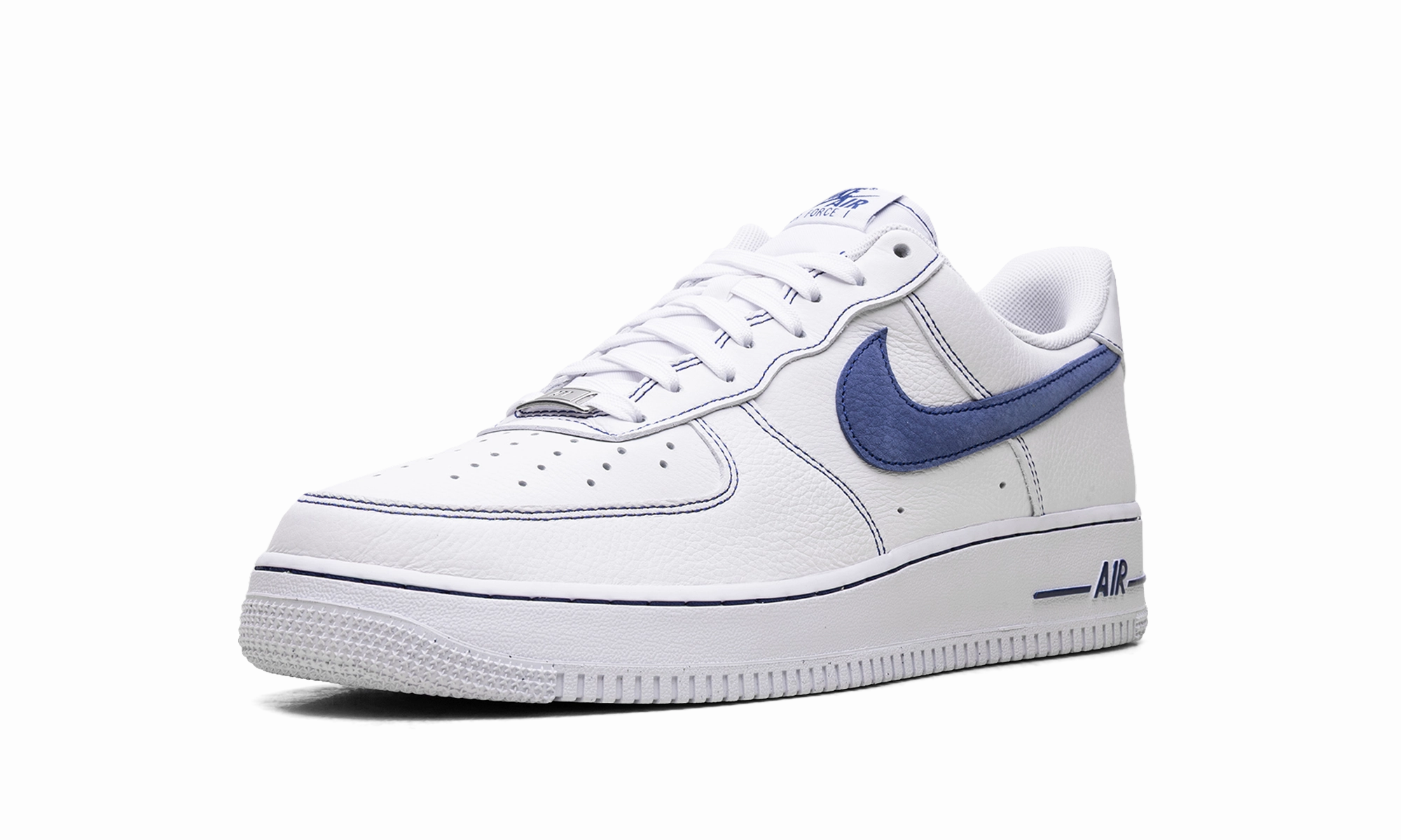Air Force 1 '07 LV8 "White Deep Royal Contrast Stitch" March Step Breathable Canvas