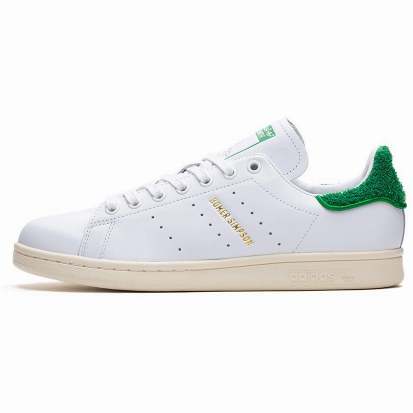 Impact Resistant Foam Adidas Men's Stan Smith Homer Simpson Shoes - White / Green / Gold