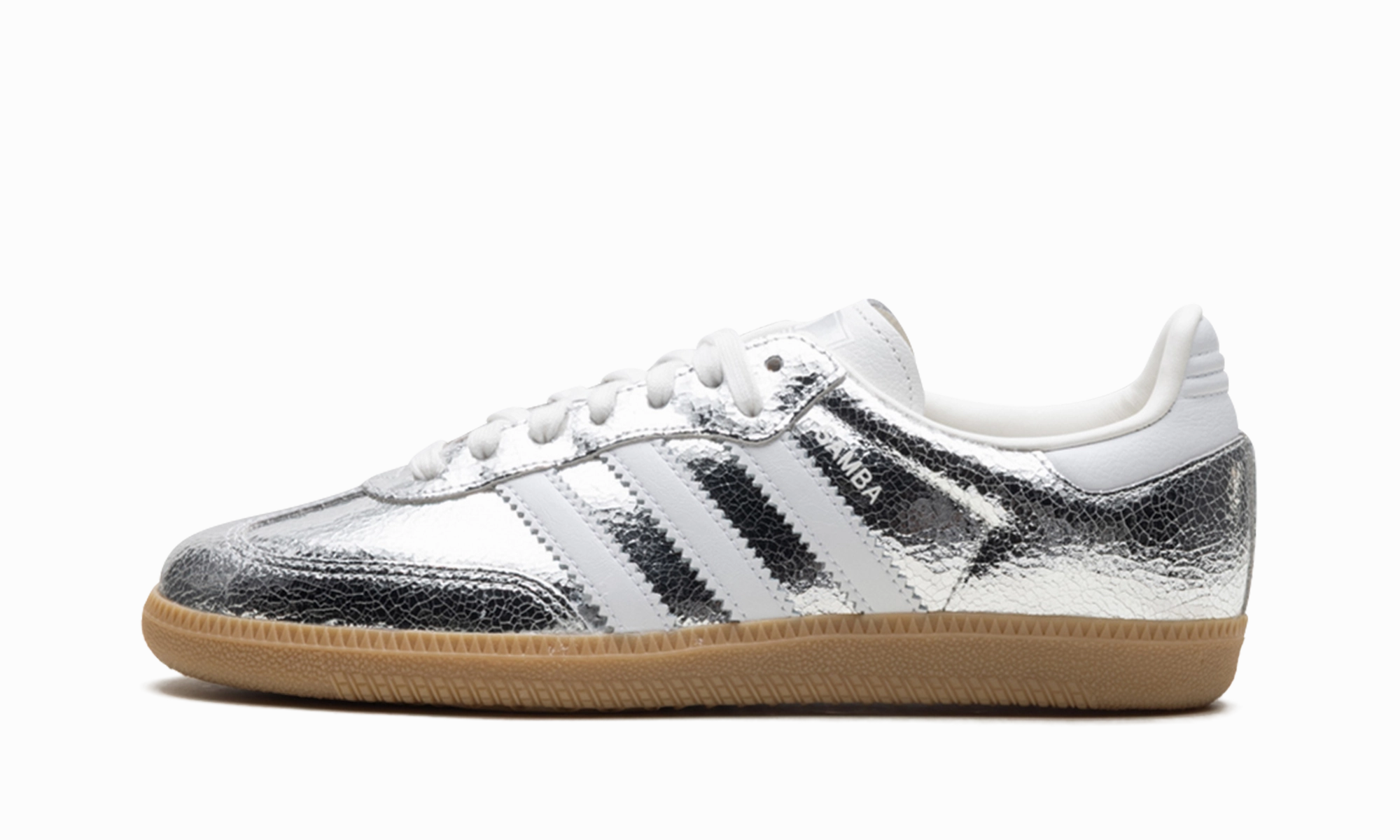 Quick Wear Zero Drop Sole Geometry Samba OG WMNS "Silver Metallic Cracked Leather"