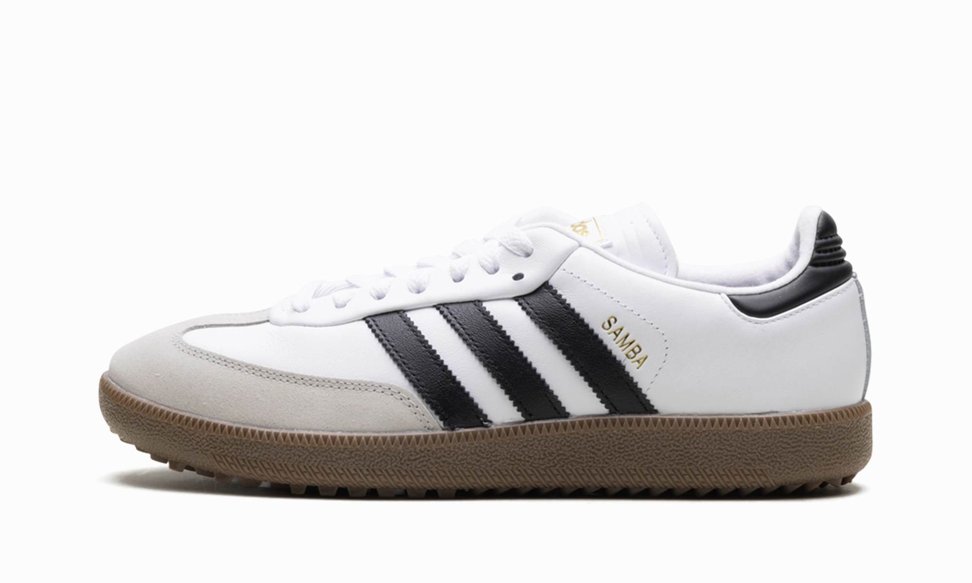 Samba Spikeless Golf "White Black Gum" Zero Break In Period Comfort Straps