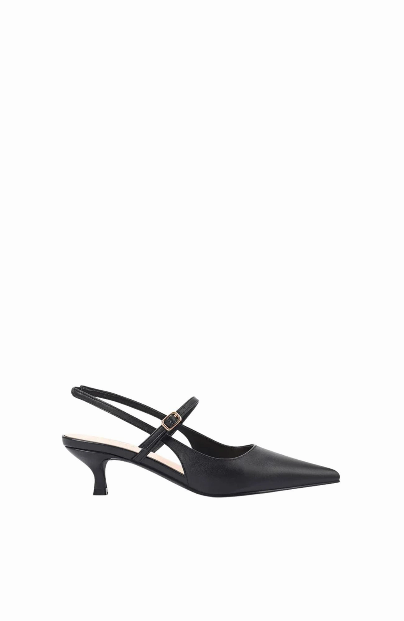 Luce Slingback Kitten Heels Black Comfortable Heels