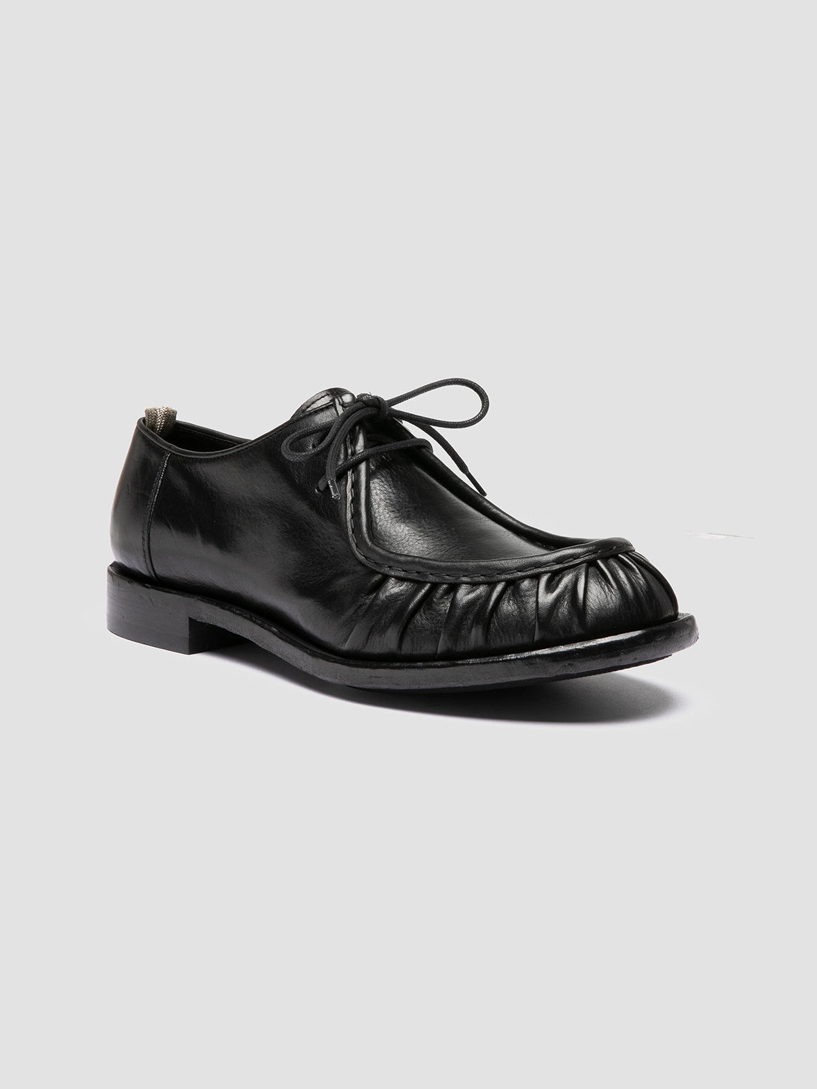 RUGGED 010 - Black Leather Derby Shoes Subtle Feel Smart Casual Appeal