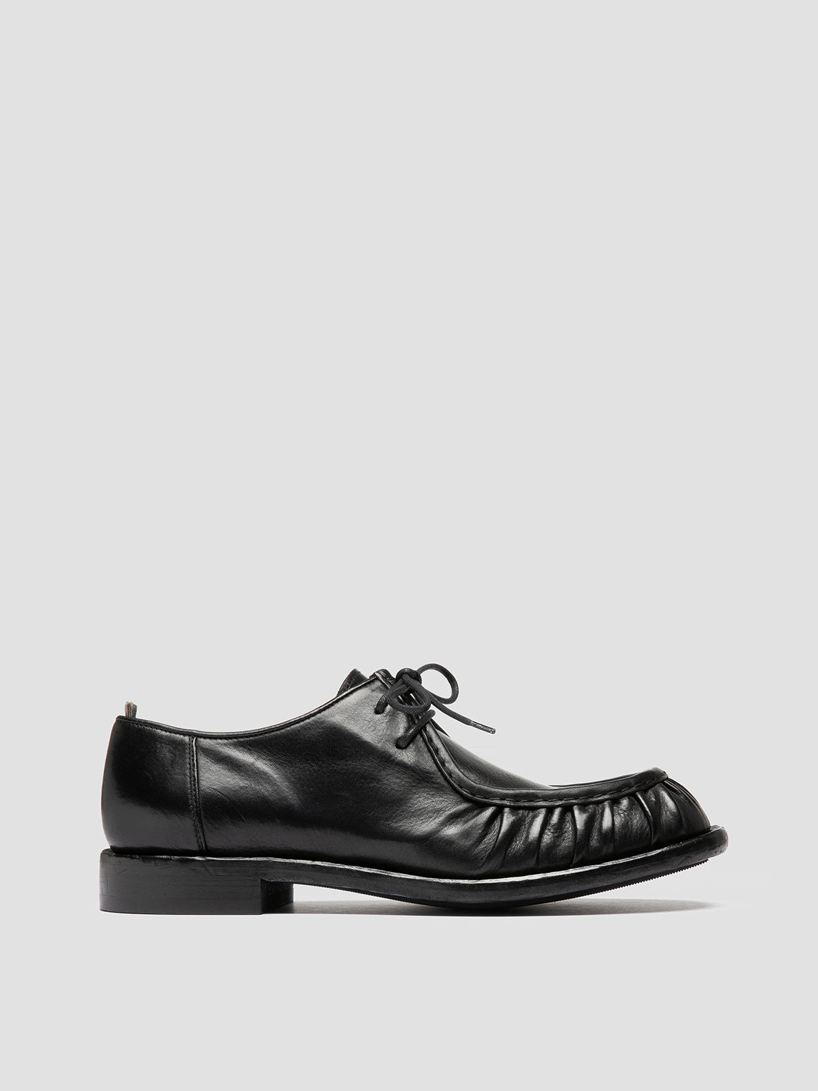 Stylish Office Look RUGGED 010 - Black Leather Derby Shoes