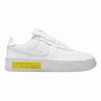 Nike Women's Air Force 1 Fontanka Shoes - Summit White / Photon Dust / Opti Yellow Shock Diffusion Technology
