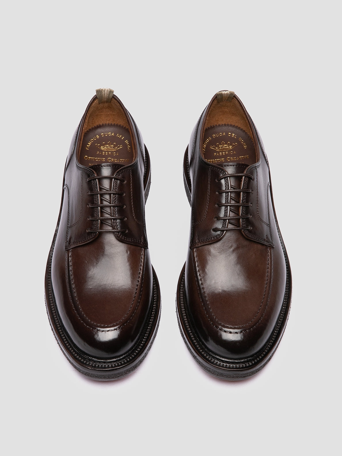 ASTON CREPE 003 - Brown Leather Derby Shoes Polished Walk Leather Lace