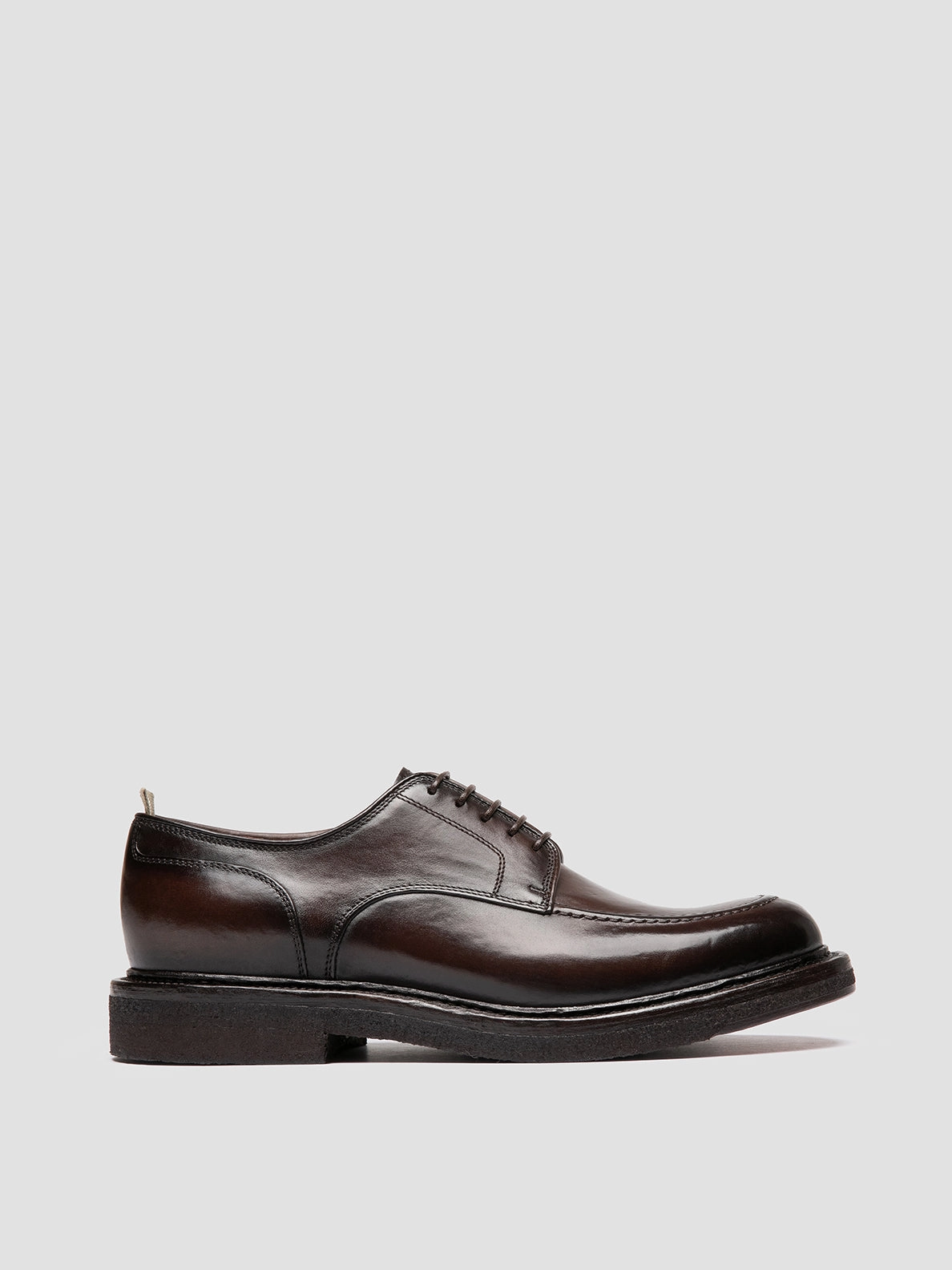 ASTON CREPE 003 - Brown Leather Derby Shoes Smooth Surface