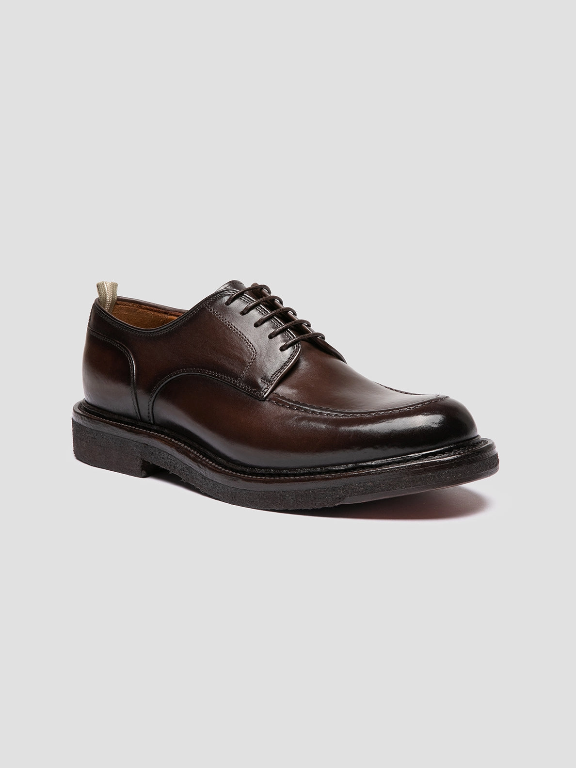 ASTON CREPE 003 - Brown Leather Derby Shoes Slim Look