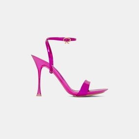 Gianvito Rossi Spice Ribbon Metallic Stiletto Sandals - Dark Pink Event Proof