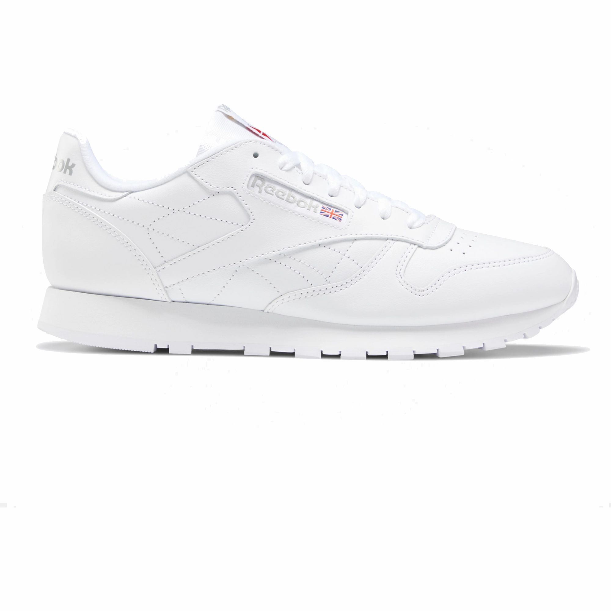 Reebok Men's Classic Leather Shoes - White / Grey Heel To Toe Drop