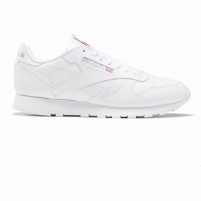 Reebok Men's Classic Leather Shoes - White / Grey Heel To Toe Drop