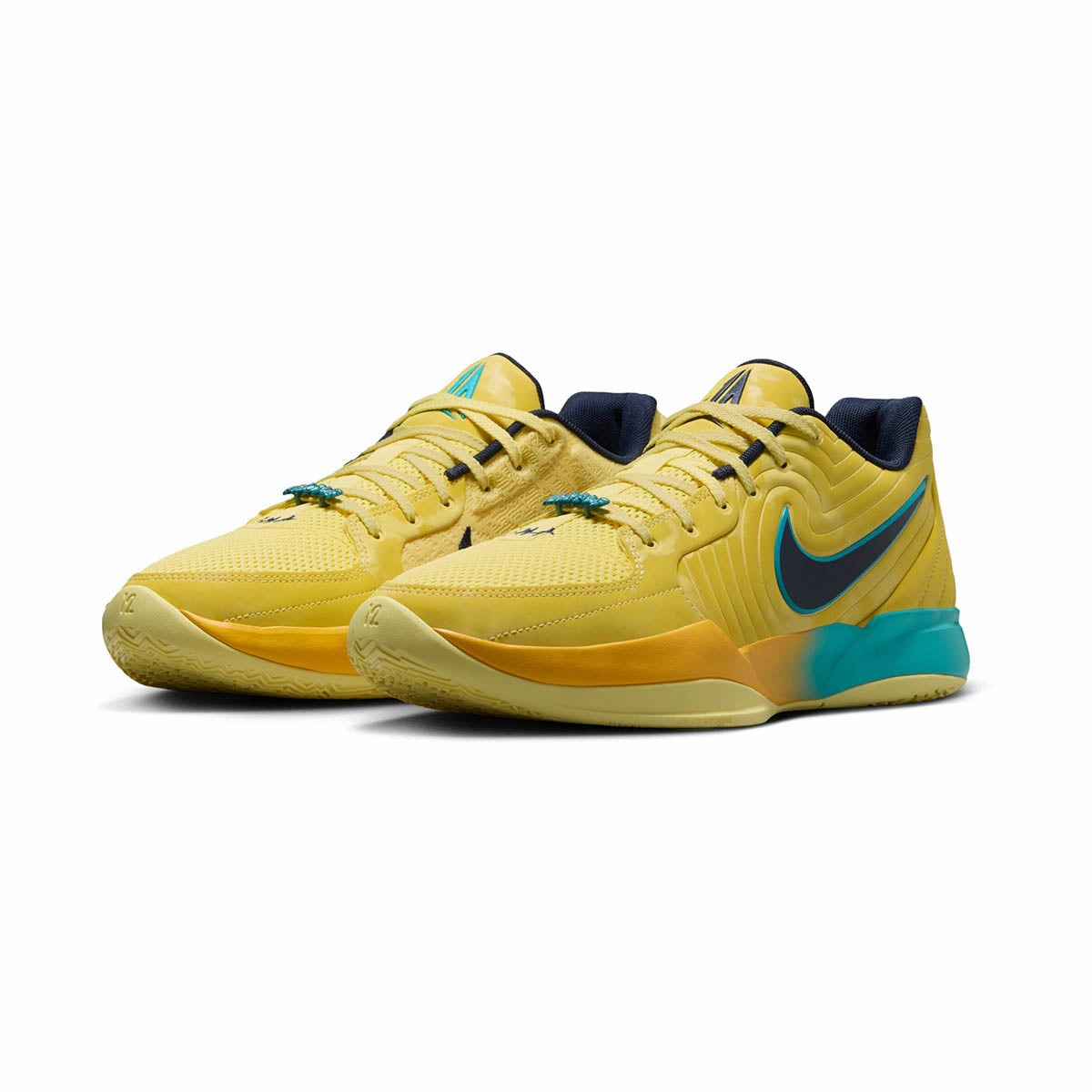Ja 2 'Sonic Yellow Tropical Teal' Basketball Shoes Zero Break In Comfort Wide Base Design