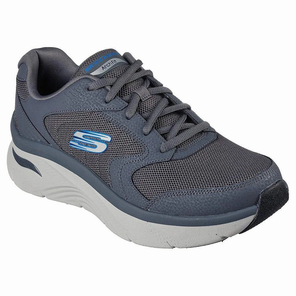 Skechers Men's Arch Fit DLux Junction Shoes - Charcoal / Blue Fresh Design