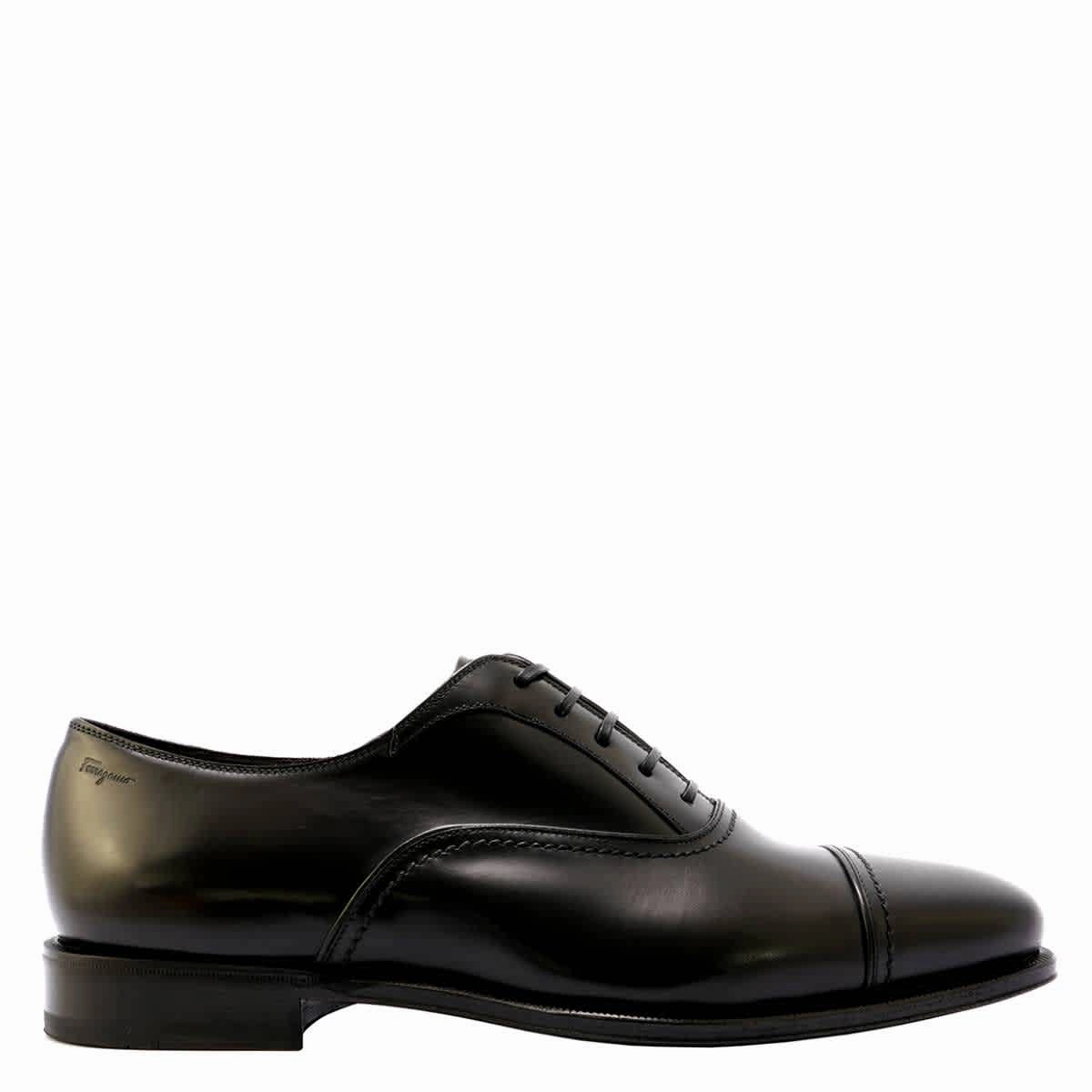 Lightweight Build Work Routine Structured Upper Conference Day Salvatore Ferragamo Men's Black Cap Toe Oxford Shoes