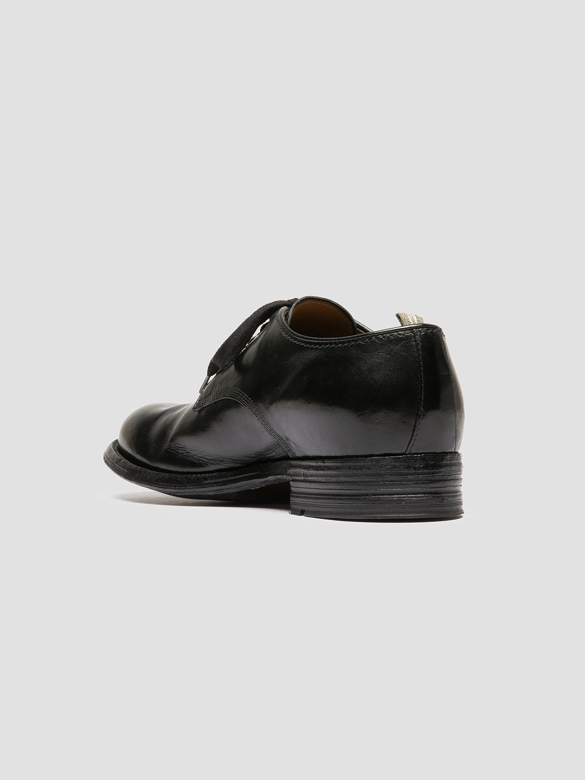 Neat Lines Sleek Silhouette ADMIRAL 007 - Black Leather Derby Shoes
