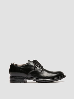 Smooth Sleek Touch ADMIRAL 007 - Black Leather Derby Shoes