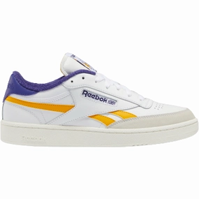 Reebok Men's Club C Revenge Shoes - Cloud White / Collegiate Gold / Bold Purple Slip-resistant durability Daily Movement