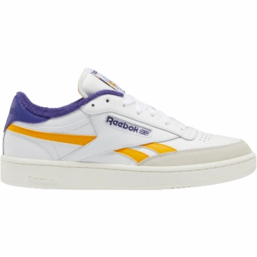 Reebok Men's Club C Revenge Shoes - Cloud White / Collegiate Gold / Bold Purple Slip-resistant durability Daily Movement