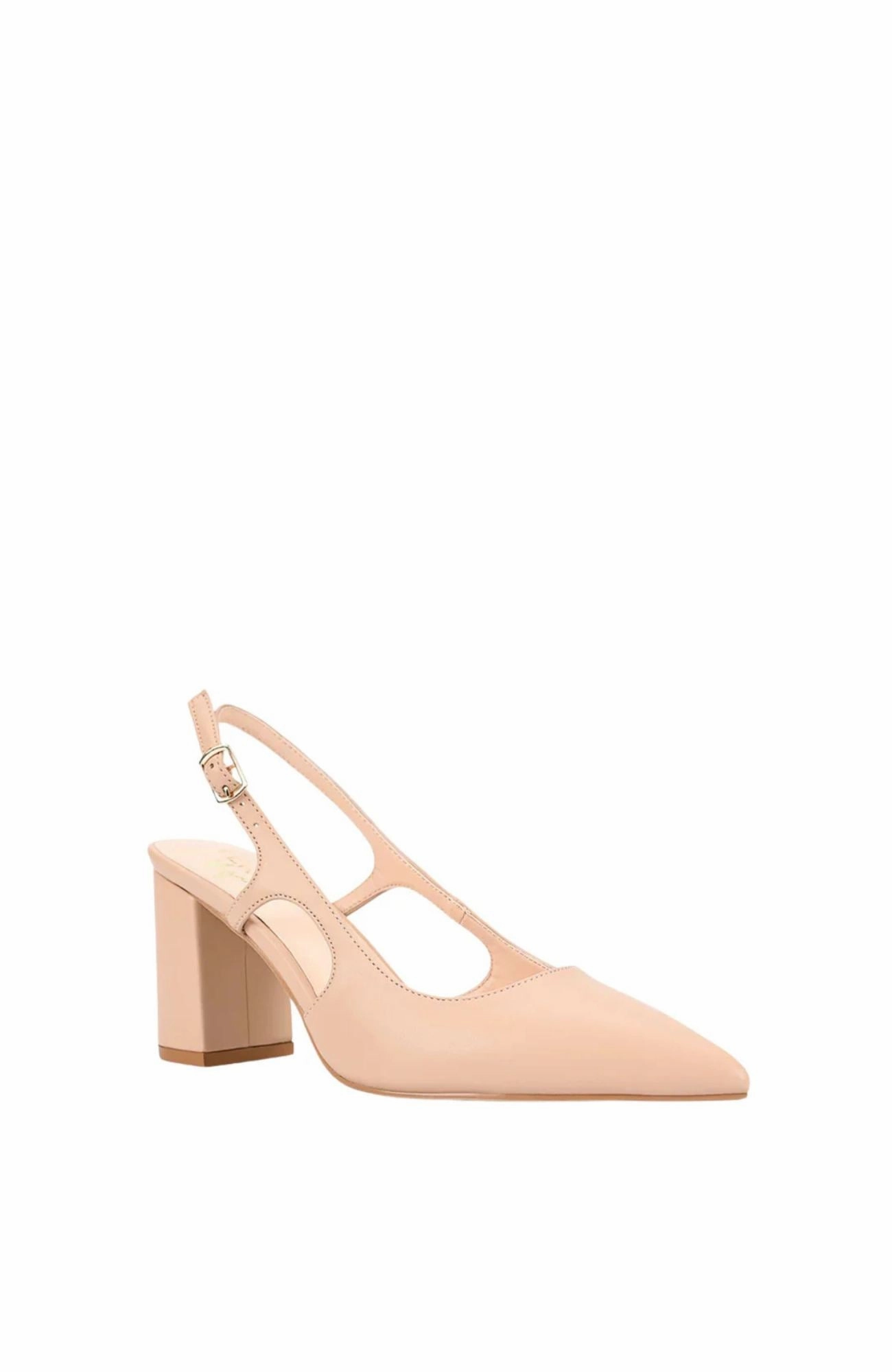Elton Slingback Block Heels Nude Fashion Pumps