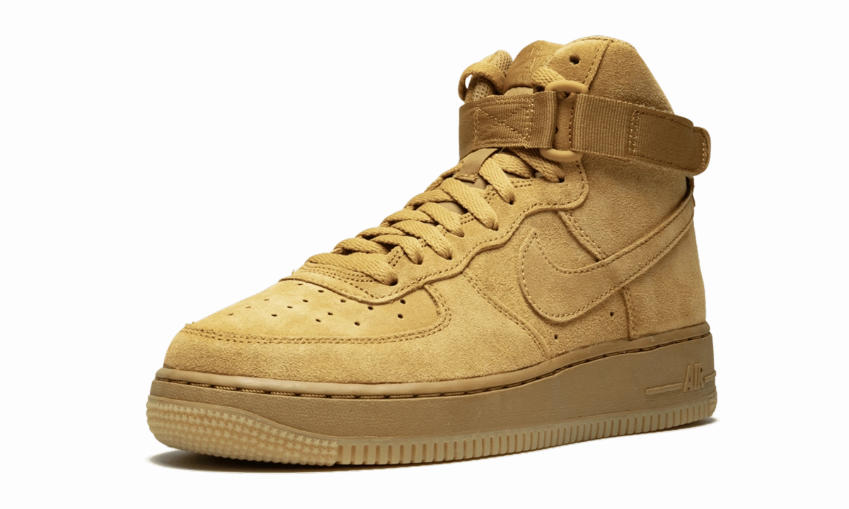 No Stitch Non Marking Outsole Air Force 1 High LV8 GS "Wheat"