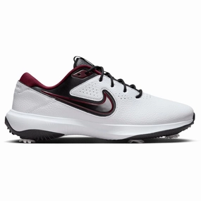 Durable Outsoles Nike Victory Pro 3 Golf Shoes White/Black/Lightning/Team Red - FW24 Unisex