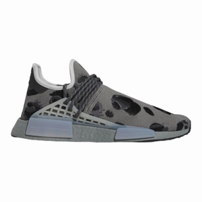 Adidas Men's HU NMD Animal Print Shoes - Ash / Mgh Solid Grey / Core Black Breathable Knit Uppers