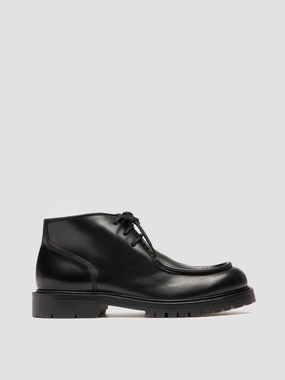 Slim Look BOSS 018 - Black Leather Derby Shoes