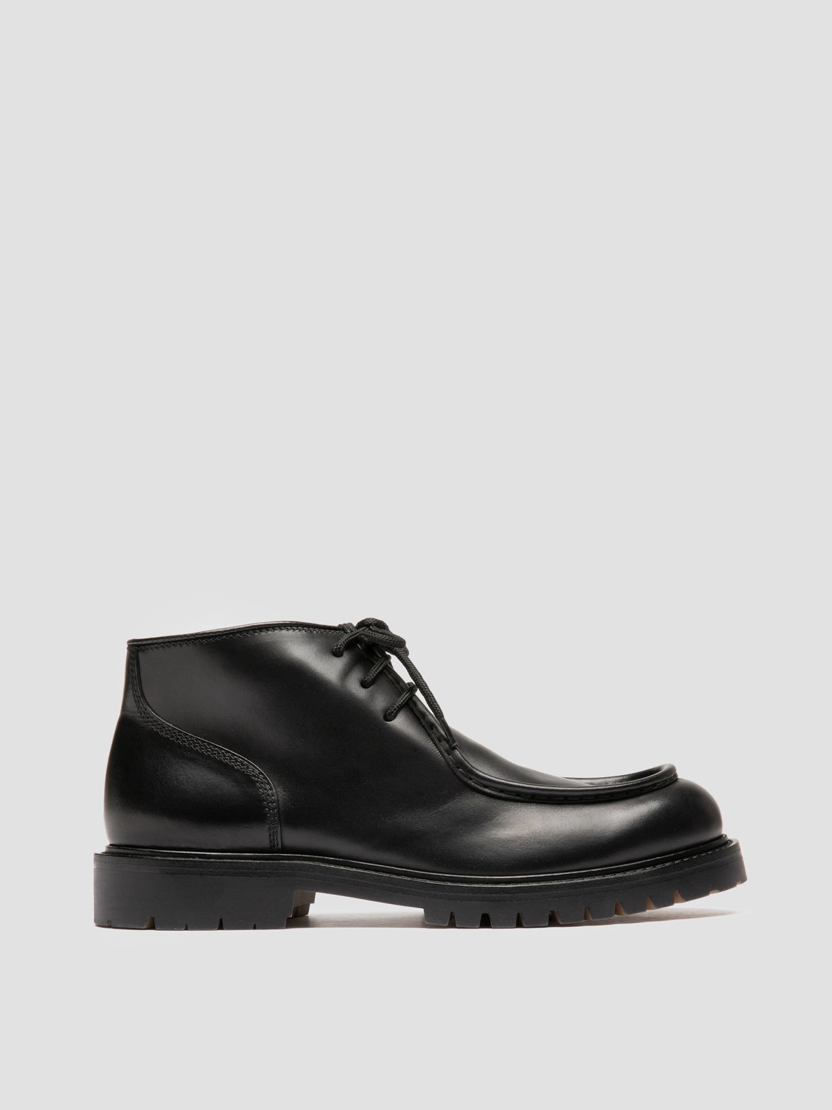 Slim Look BOSS 018 - Black Leather Derby Shoes