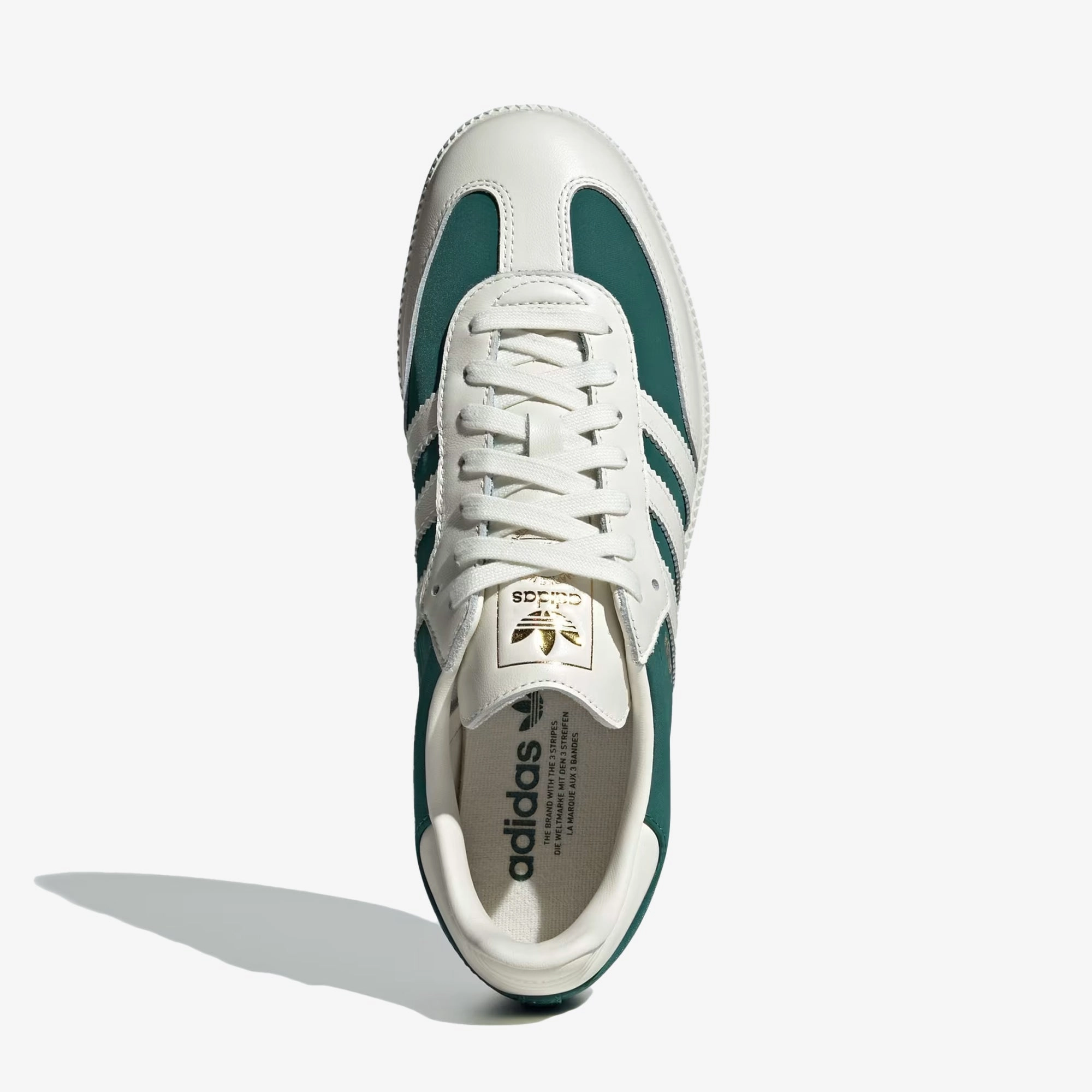 ADIDAS ORIGINALS | SAMBA OG { OFF WHITE/COLLEGIATE GREEN Durable Reinforcement Ergonomic Heel Cup