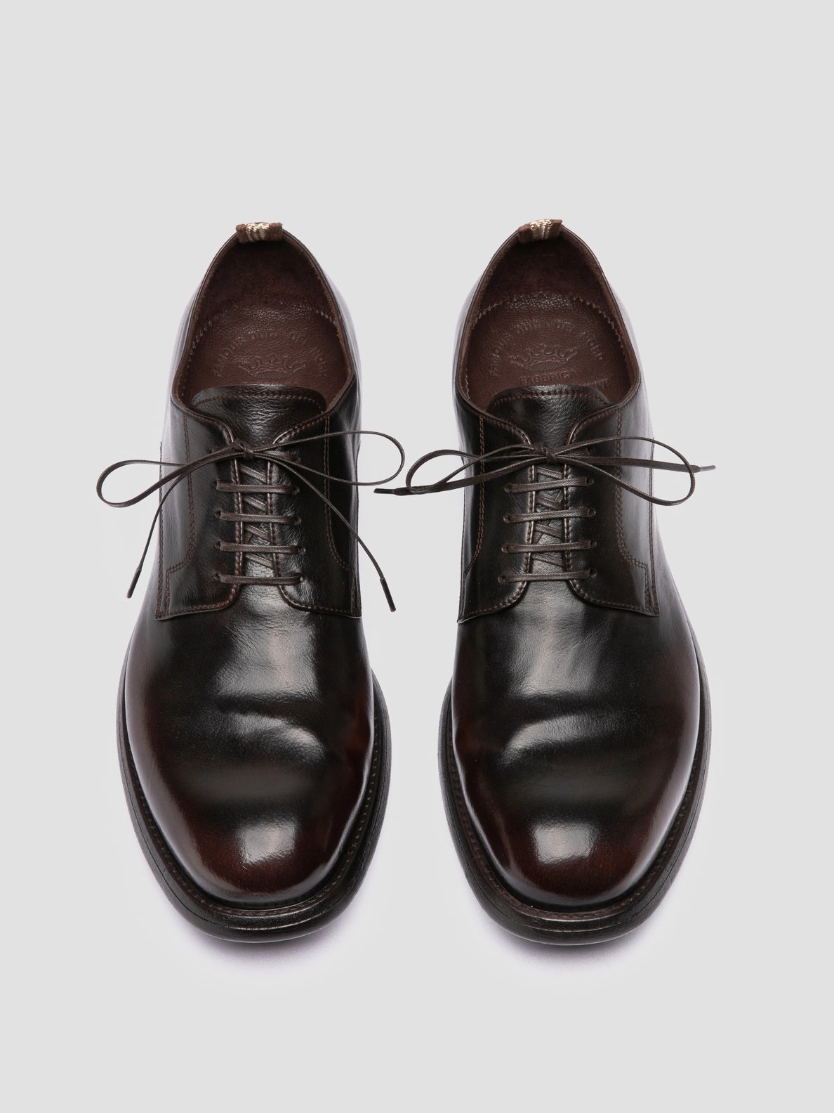 CHRONICLE 001 - Brown Leather Derby Shoes Neutral Accent