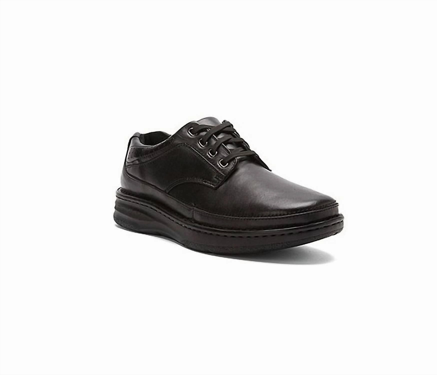 Men's Toledo Oxford Shoes In Black Calf Stable Fit Active Worker Luxe Detail Minimalist Dresser