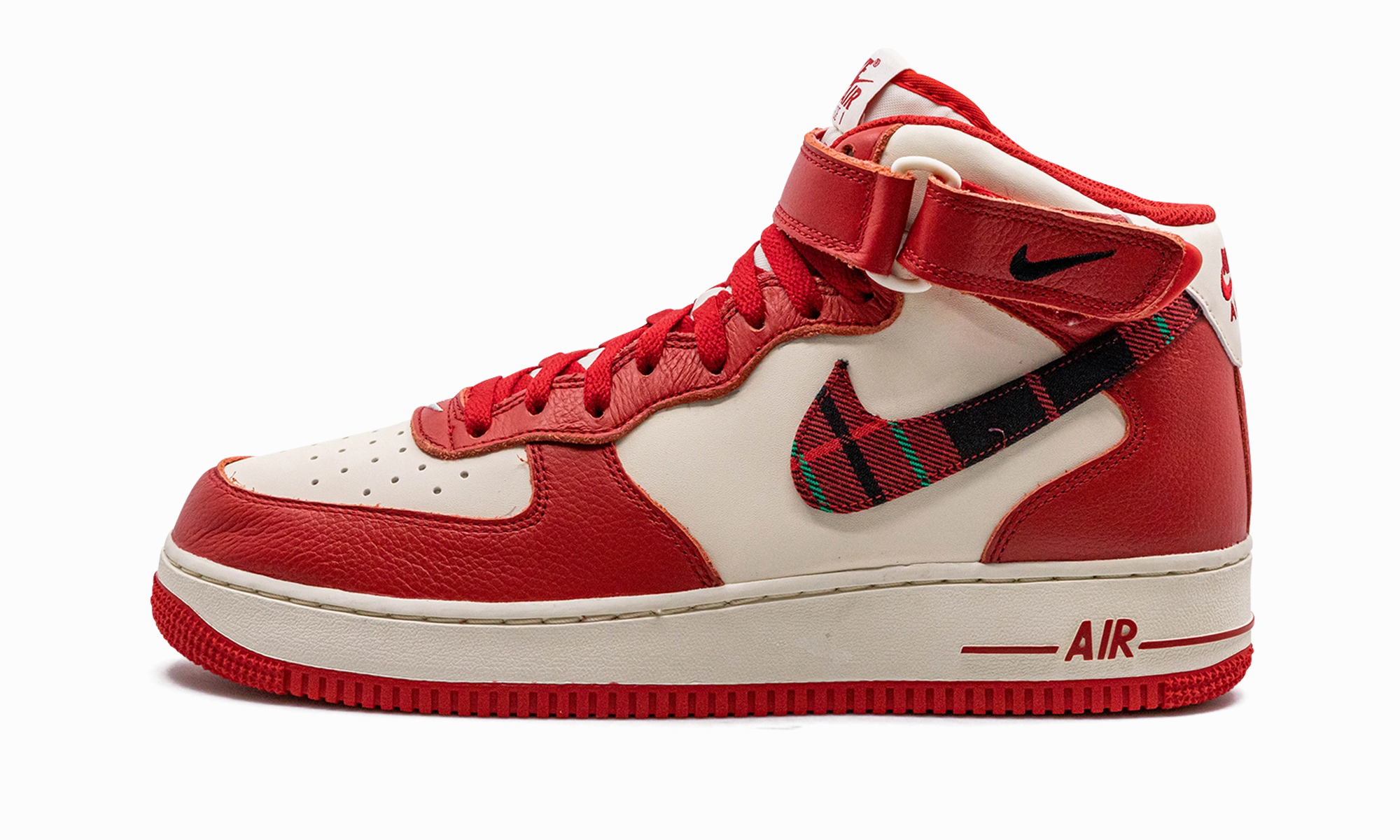 Walk Easy Running Shoes Air Force 1 Mid '07 LX "Plaid Cream Red"