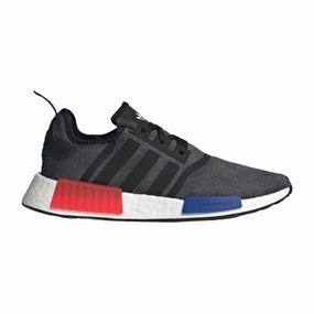Ultra Cushioned Molded Foam Adidas Men's NMD R1 Shoes - Core Black / Semi Lucid Blue / Glory Red