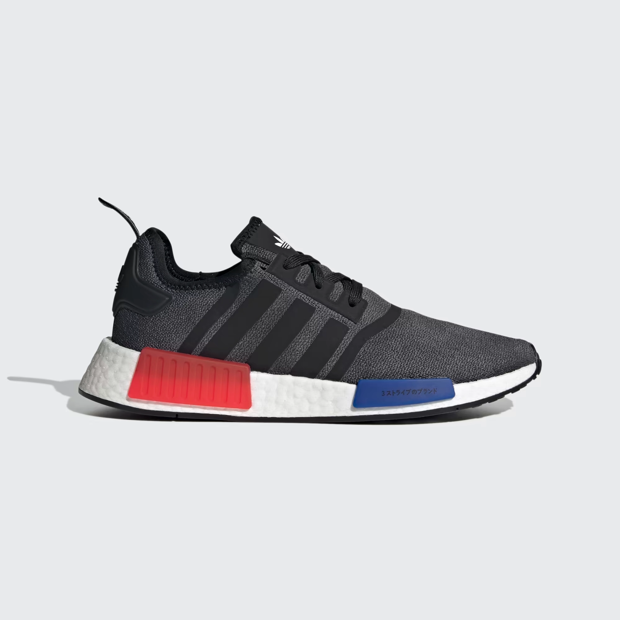 Adidas Men's NMD R1 Shoes - Core Black / Semi Lucid Blue / Glory Red Smooth Form Foam Cushioning