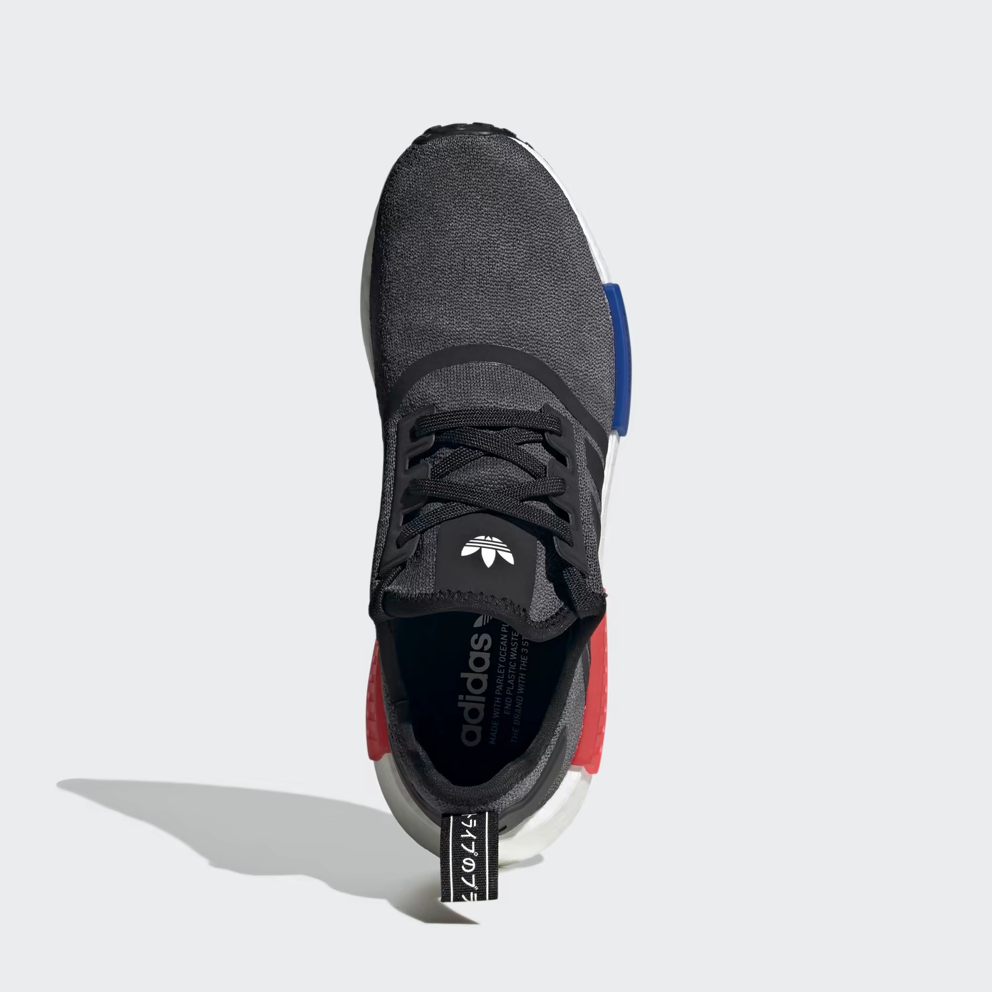 Responsive Footbed Adidas Men's NMD R1 Shoes - Core Black / Semi Lucid Blue / Glory Red
