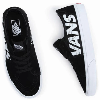 All Day Use Non Toxic Adhesives Vans Men's Sk8 Low Hi Def Shoes - Black / White
