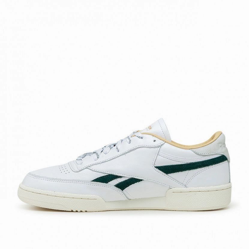 Reebok Men's Club C Revenge Shoes - White / Forest Green / Gold Metallic Weekend Pick Clean Aesthetic
