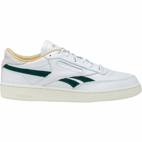 Reebok Men's Club C Revenge Shoes - White / Forest Green / Gold Metallic Low Effort