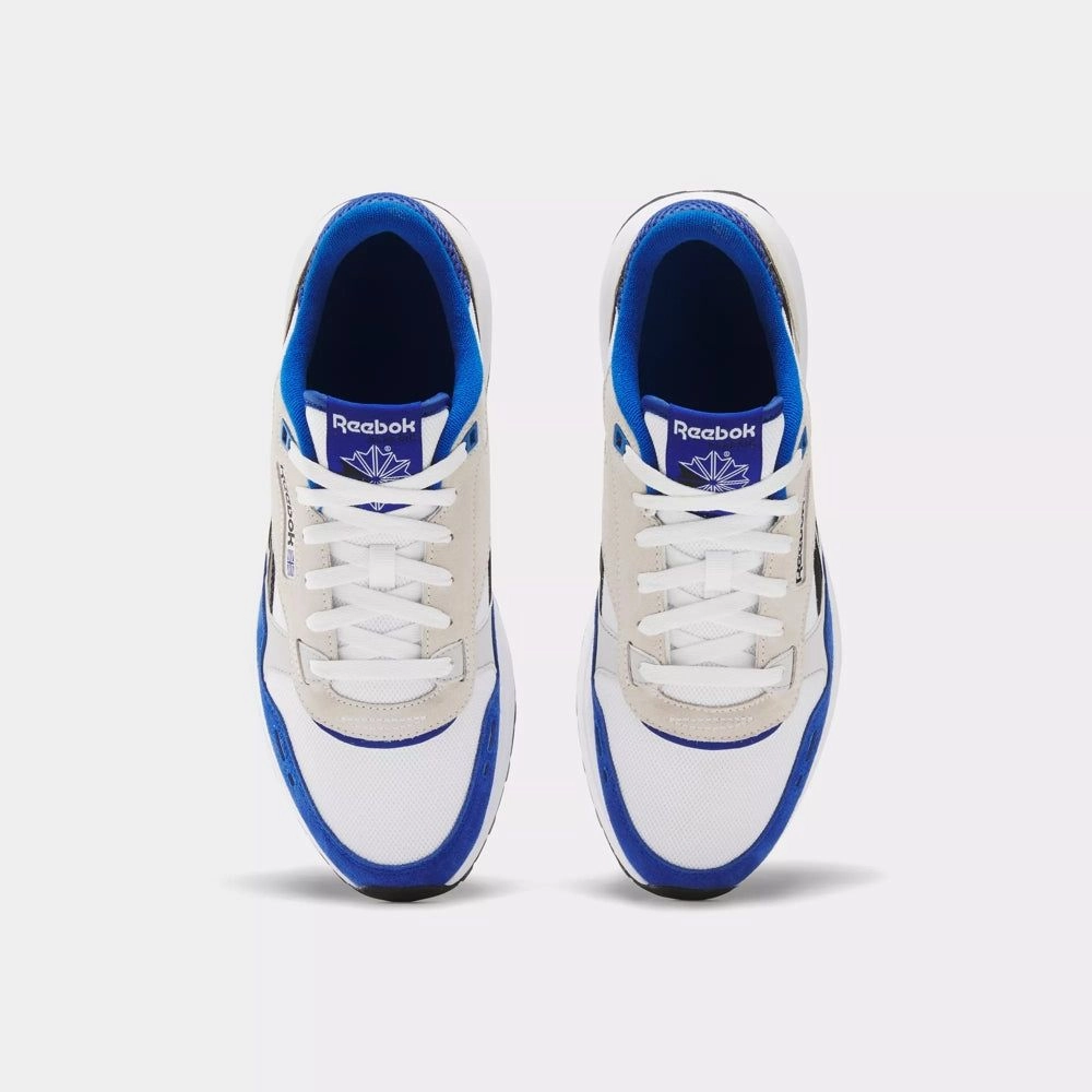 Reebok Men's Classic Leather 2400 Shoes - White / Boundless Blue / Black Balance Focus Any Terrain