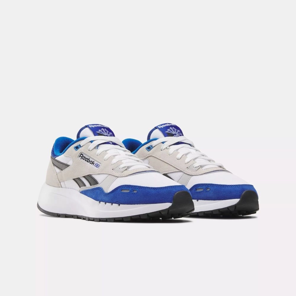 Support Foam Reebok Men's Classic Leather 2400 Shoes - White / Boundless Blue / Black