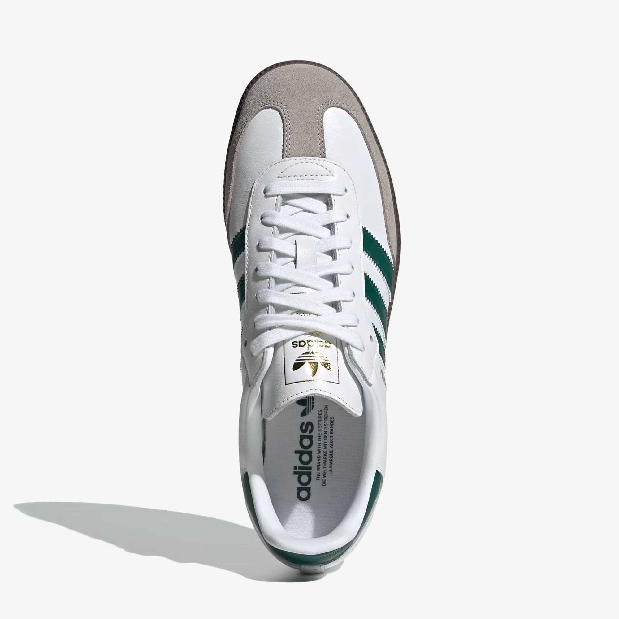 ADIDAS ORIGINALS | SAMBA OG { CLOUD WHITE/GREEN/CLEAR GRANITE Pull Tab