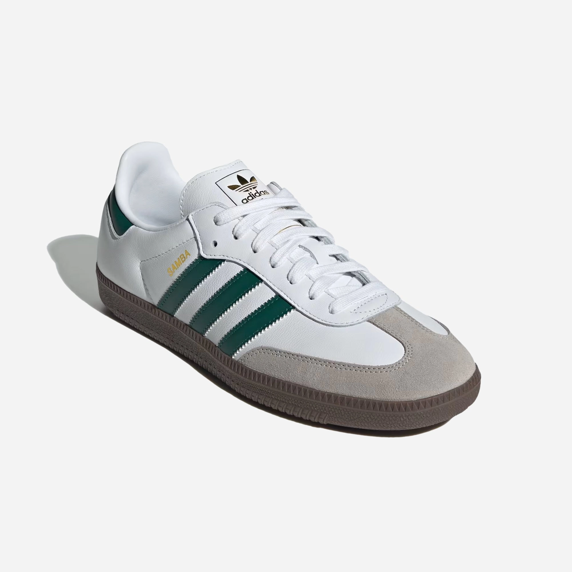 ADIDAS ORIGINALS | SAMBA OG { CLOUD WHITE/GREEN/CLEAR GRANITE Stylish Option